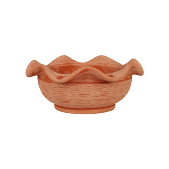 Turned Terracotta Serrated Bowl